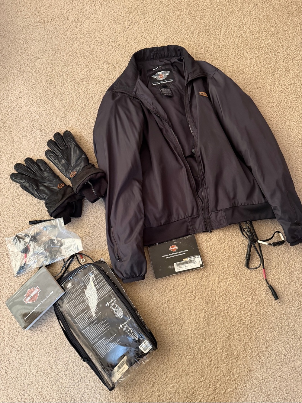 Harley Davidson Heated Jacket & Leather Heated Insulated Gloves
